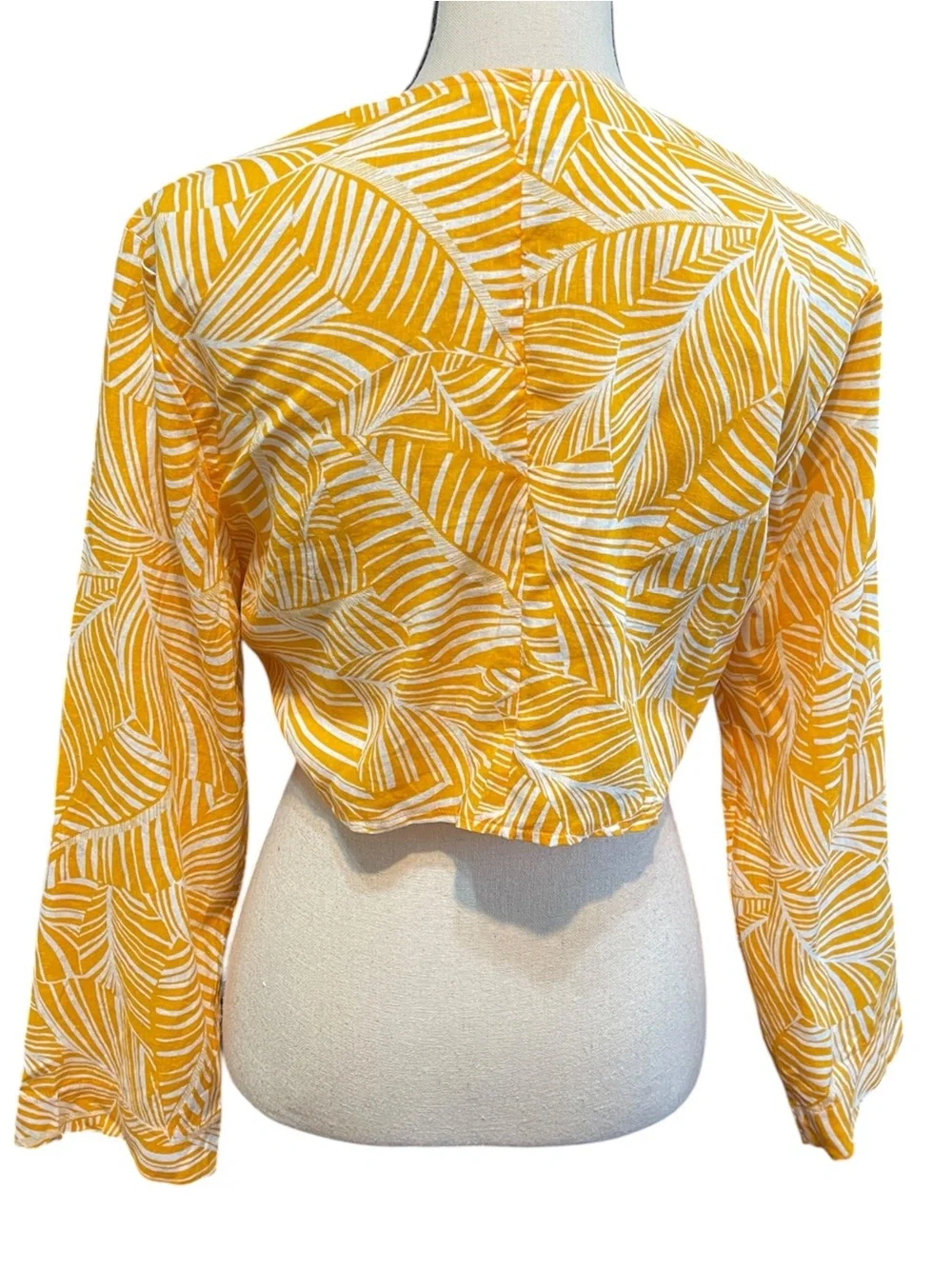 NWT Shade & Shore 2 Piece Bright Yellow Palm Leaf‎ Breezy Beach Swim Cover Up L